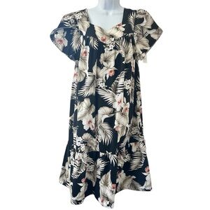 ROYAL CREATIONS Vintage Hawaiian Floral Muumuu Dress Midi Size M USA